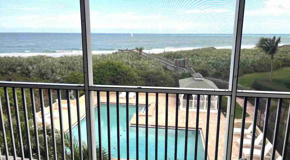OT205 Views off Porch across pool and ocean