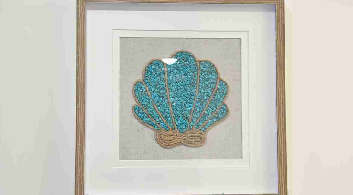 Turquoise-Shell-Artwork-Master-Bathroom-Hutchinson-Island